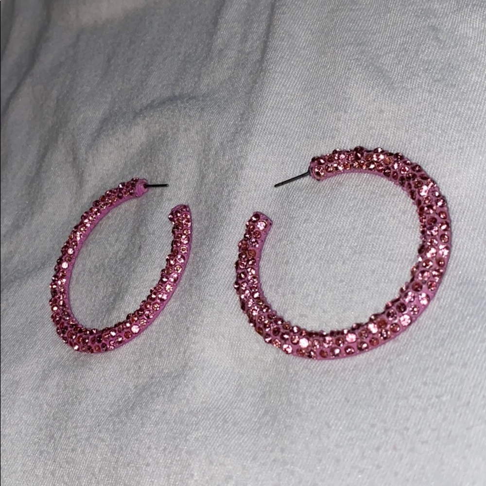 Pink Rhinestone earrings - Picture 2 of 4